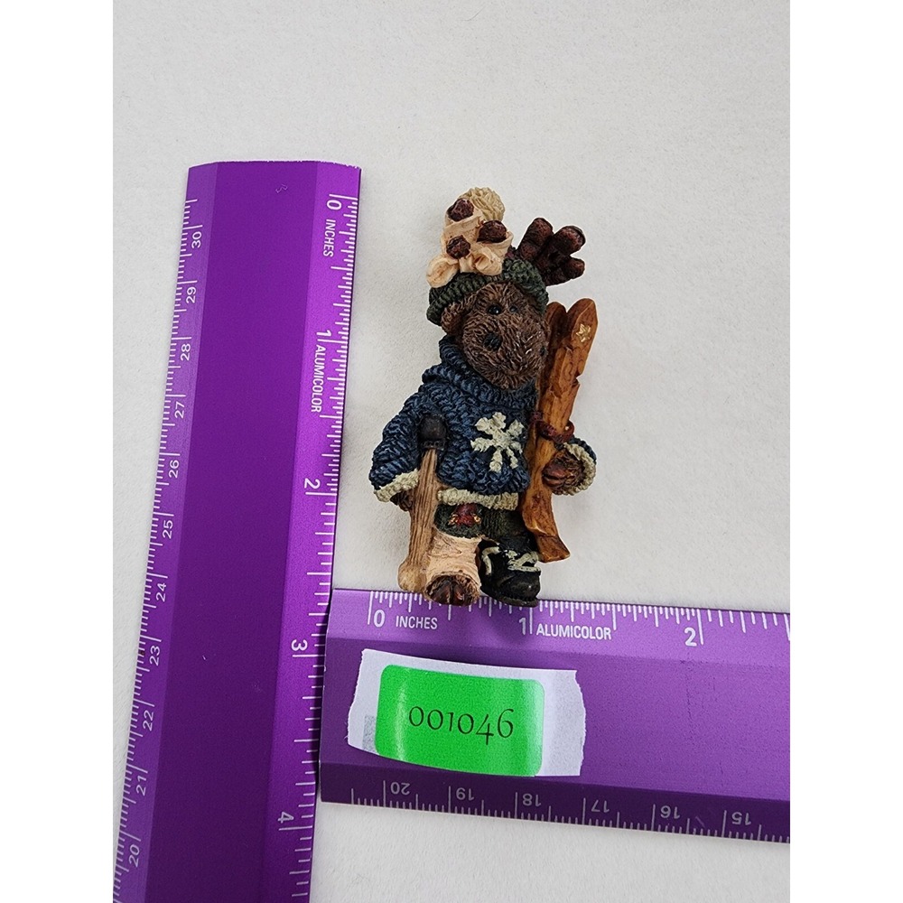 Vtg BOYDS BEARS & FRIENDS Egon The Skiier Ceramic Handmade Brooch Pin FREE $HIP! - Picture 4 of 4